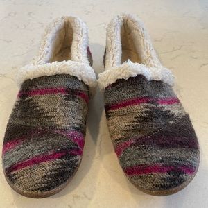Gray Patterned TOMS WOMENS Alpargata Sherpa Lined Slippers